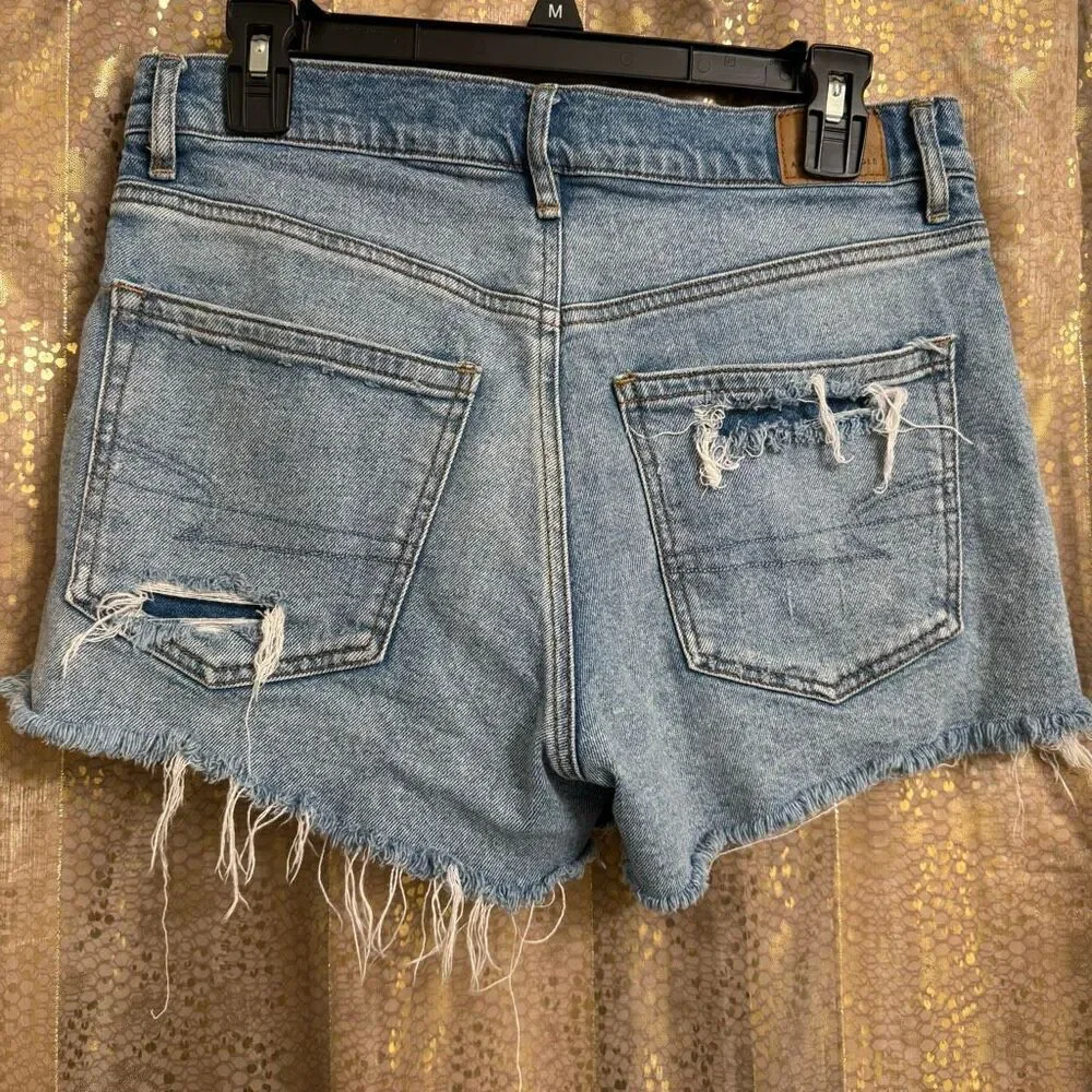 American Eagle Strigid Relaxed Distressed Denim Cut Off Shorts Size 6